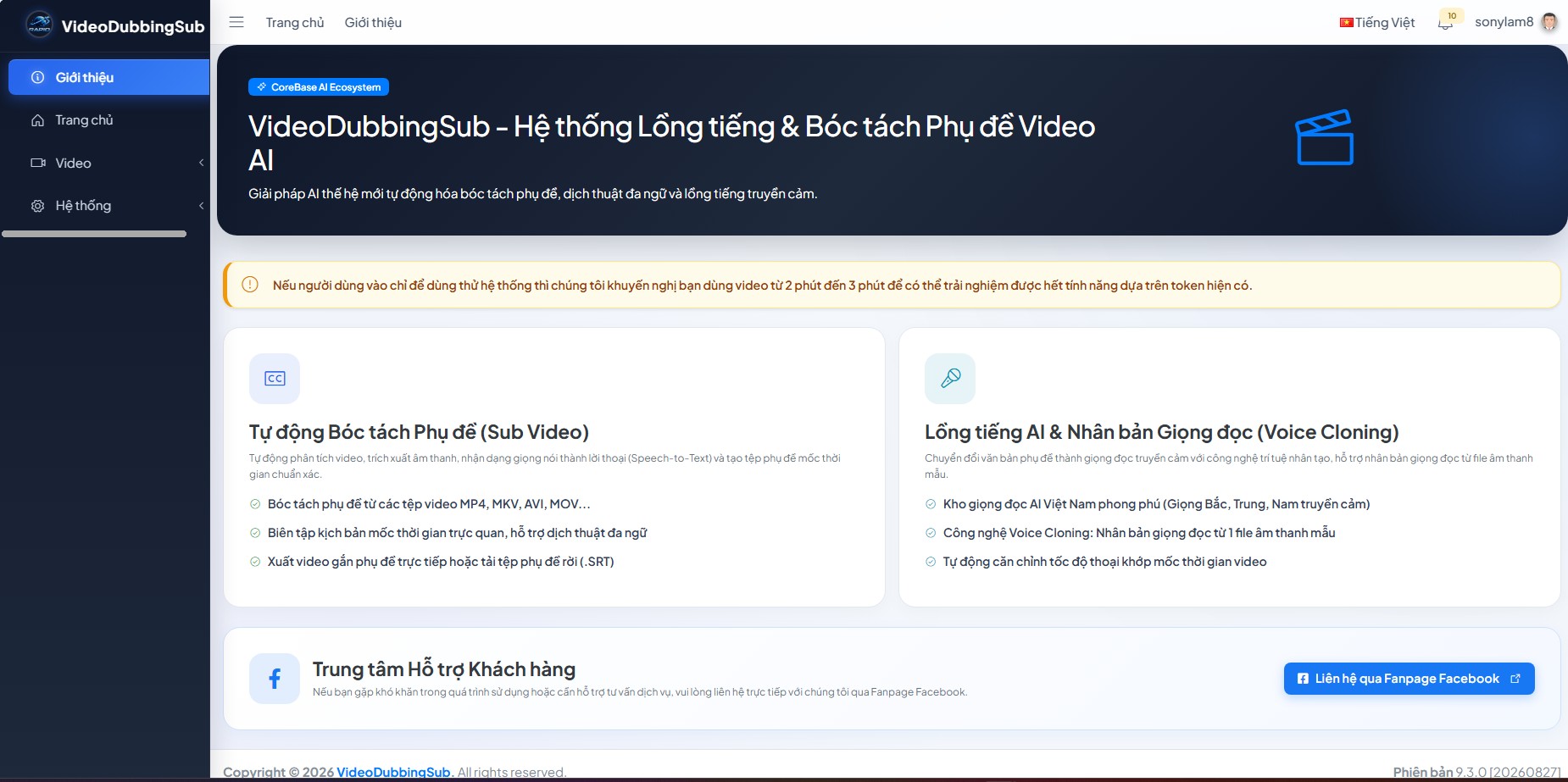 Công cụ lồng tiếng & Bóc tách Phụ đề Video AI